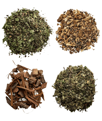 Herbal Bundle which includes: One Way Out (Lymphatic System)⁣ Bowel Banisher (Digestive System)⁣ Scales of Balance (Nervous System)⁣ Restoring Order (Endocrine System)⁣. 