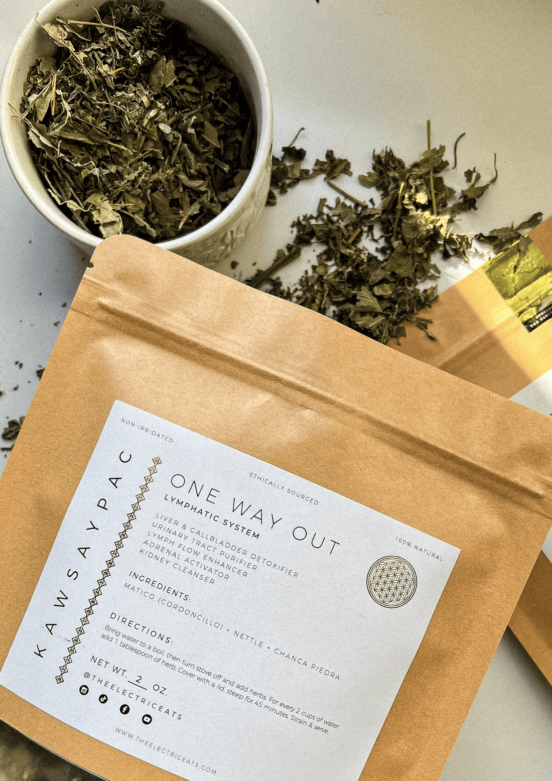 One Way Out lymphatic herbal tea blend loose leaf — The Electric Eats